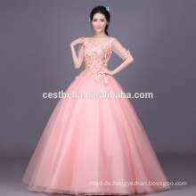 2017 nach Maß rosa Luxus sequined Kristall Rüsche Ballkleid Quinceanera Kleid formales Partykleid
